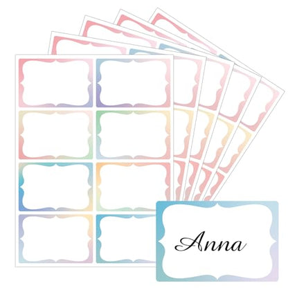 Starboling Gradient Color Plain Stickers, 200 Pcs, 3"x2" Border - Office, School & Home Name Labels - color: Gradient Color