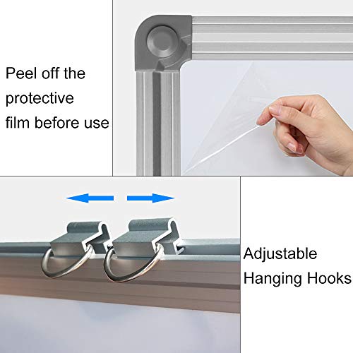XIWODE 24x48 Inch Magnetic Dry Erase Whiteboard, Silver Aluminum Frame Wall-Mounted, No Ghosting Anti-Stain Easy Clean for Home School Office Conference Room - color: Silver, size: 24x48 Inches