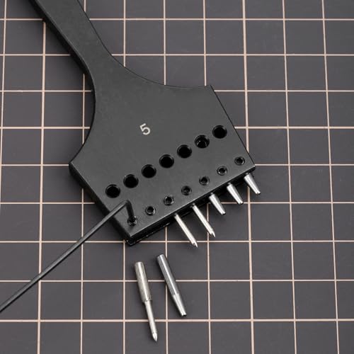 WUTA 3nd Removable Round Hole Pricking Irons, Professional Working Hole Punch Set for DIY Leather Craft（60 x Side Punch Head） - size: 3nd 60 Pcs Side Punch Head