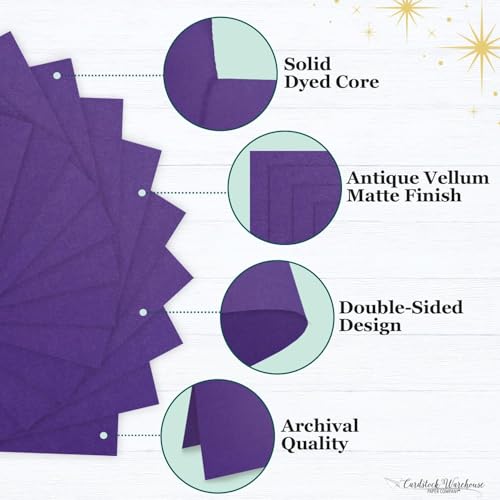 Cardstock Warehouse Colorplan Purple Cardstock Paper – 25 Sheets, 8.5 x 11" – 100 lb. / 270 GSM Premium Matte Cover Cardstock for Invitations, Card Making, Scrapbooking & DIY Projects - color: Purple