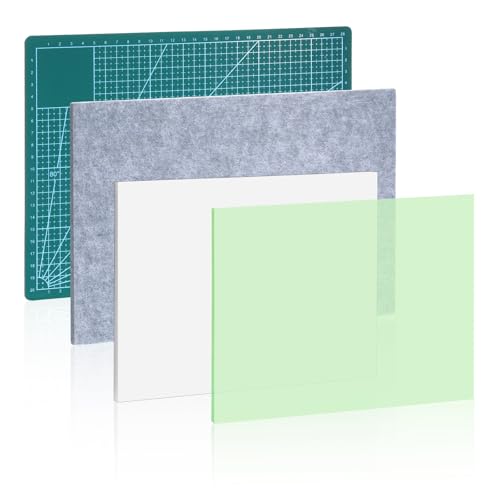 4 Pcs Leather Punch Pads, Craft Cutting Mat Craft Mat Sound Absorbing Pad and A4 Self Healing Cutting Mat Hole Punchs Stamping Tool for Leathers Working DIY Crafts