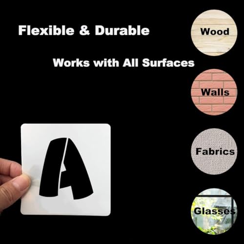 1.5 Inch Letter Stencils for Painting - 42 Pack Alphabet Letter and Number Stencil Templates with Signs for Painting, Reusable Letters and Numbers Stencils for Chalkboard Wood Signs & Wall Art - size: 1.5 Inch