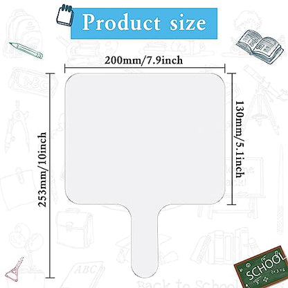 50 Pcs Dry Erase Paddles, Dry Erase Answer Paddle, Double Sided Handheld White Boards, Double Sided Paddles for Students Teachers Classroom Voting Bridal Shower Games(50 Pack,10 X 7.9 Inches)