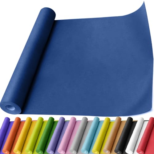 PerkHomy Blue Kraft Paper Roll 17.5" x 760" (63') for Gift Wrapping Bouquet Flower Art Painting Craft Writing Packaging Shipping 80GSM 55LB (Blue, 17.5" x 63') - color: Blue, size: 17.5" x 760"