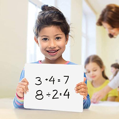 Charles Leonard Magnetic Dry Erase Board Classroom Pack - Mini Lapboard School Supplies – Set of 12 Two-Sided Plain/Lined Dry Erasable White Boards, 9x12 Inches (35135-12) - color: Plain & Lined, size: 9" x 12" (12-Pack), style: 2-sided Magnetic