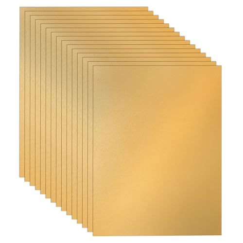 Guakicae 28 Sheets Gold Shimmer Cardstock 8.5 x 11 Premium Paper, 250gsm/92lb Heavyweight Yellow Craft Paper Card Stock for Wedding Invitations, Greeting Cards, Making Cards - color: Gold, size: 28 Sheets