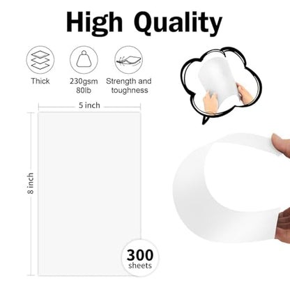 Large Index Cards 5x8 White Cardstock, Goefun 300 Pack Blank Note Cards, 80lb Thick Paper for Printing, Study Notes, Recipes, DIY Art Projects - color: white, size: 5x8-300pack