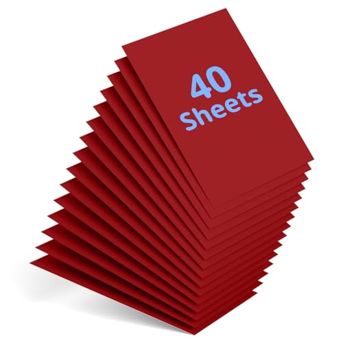 40 Sheets Red Cardstock 8.5 x 11 Premium Weight 200gsm Card Stock Printer Paper DIY Crafts School Supplies Construction Paper Invitation Greeting Cards - color: Red 40 Sheets, size: 40 Sheets