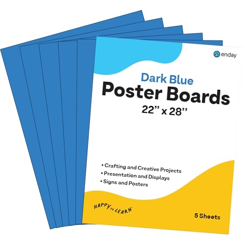 Emraw Poster Board Lightweight Craft Backing Boards for Presentations Office Sign Blank Painting Board Smooth Surface Poster Sheets for School Pack of 5 (Dark Blue) - color: Dark Blue