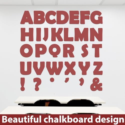 Qyeahkj 150 PCS Large 7" Font Letters and Punctuation Set, Dark Red Classroom Alphabet Cutout for Bulletin Board Display Home School Decoration, A Great Helper to Inspire Students' Learning Interest - style: Brick Red