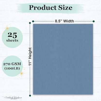 Cardstock Warehouse Colorplan New Blue Cardstock Paper – 25 Sheets, 8.5 x 11" – 100 lb. / 270 GSM Premium Matte Cover Cardstock for Invitations, Card Making, Scrapbooking & DIY Projects - color: New Blue