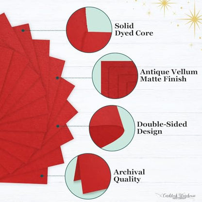 Cardstock Warehouse Colorplan Bright Red Cardstock Paper – 25 Sheets, 8.5 x 11" – 100 lb. / 270 GSM Premium Matte Cover Cardstock for Invitations, Card Making, Scrapbooking & DIY Projects - color: Bright Red