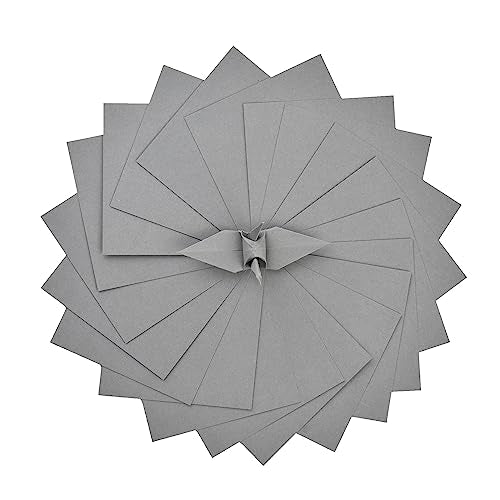 100 Origami Paper Double Sided Color Gray 3x3 inches Square Easy Fold Paper for ,Origami Cranes, Scrapbook (S10 Gray) - color: S10 Gray