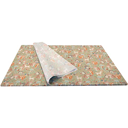 Jillson Roberts Printed Unfolded Gift Tissue 20" x 30" for Birthdays, Wine Bags, Weddings, Krafty Fox, 240 Sheets - color: Krafty Fox, size: 240 Sheets