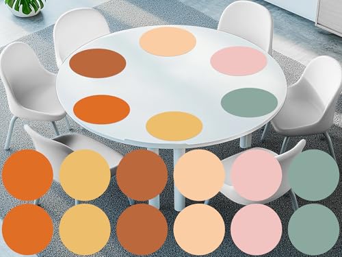 Lincia 12 Pcs Large 12 '' Dry Erase Dots for Classroom Tables Removable Dry Erase Circles Whiteboard Marker Stickers Spots Wall Decals for School Classroom Teachers Students Table & Desk - color: Boho Color