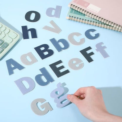 Breling 310 Pieces Felt Letter Bulletin Board Letters Sticker with Number 2" Bulk Self Adhesive ABC Upper Lowercase Sticky Letter for Xmas Gift Bulletin Board Classroom(Blue Color) - color: Blue Color