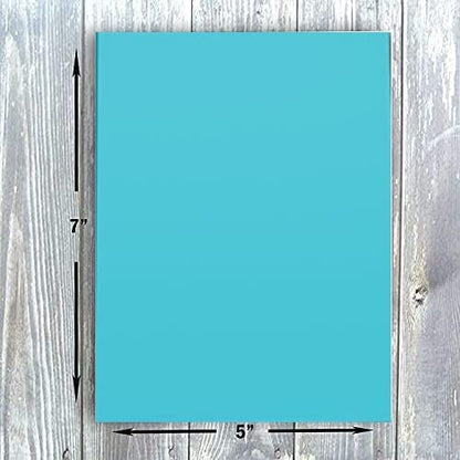 Hamilco Colored Scrapbook Cardstock Paper 5x7 Card Stock Paper 65 lb Cover 100 Pack (Electric Blue) - color: Electric Blue