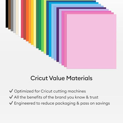 Cricut® Value Cardstock, Rainbow Sampler - 12 in x 12 in (75 Sheets) - color: Rainbow