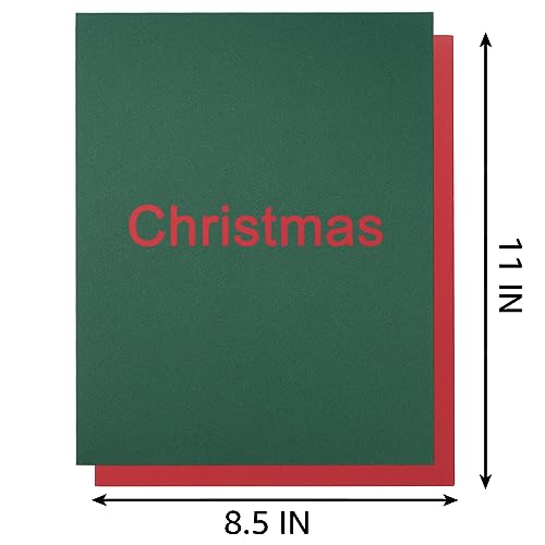 30 sheets Cardstock Paper 8 1/2 x 11 Inches for Crafts and Invitations (Christmas Green Red) - color: Christmas Green Red