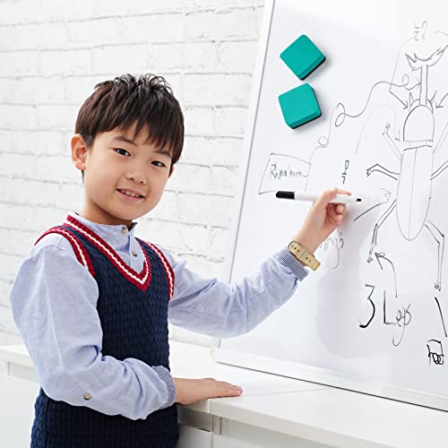 Favourde 48 Pack Magnetic Whiteboard Dry Erase Erasers Chalkboard Cleansers for Classroom, Home and Office (Green, 1.97 x 1.97 Inch) - color: Green