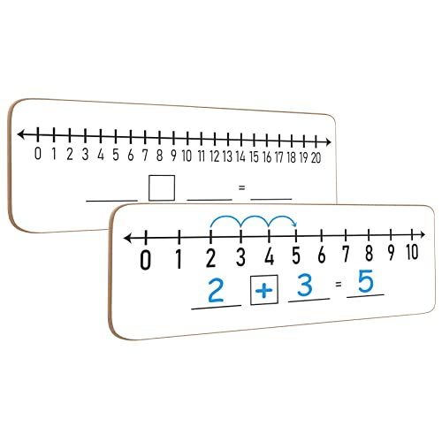 SCRIBBLEDO Dry Erase Number Line Board 4”x12” Inch Lapboard Double Sided White Board Featuring 0-10 Number Line On One Side 0-20 On The Other for Students Desk Whiteboard Math Manipulatives - style: 1 Board