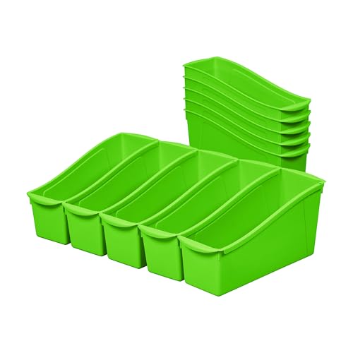 ECR4Kids Linking Plastic Storage Book Bin, Multipurpose Organization, Neon Green, 10-Piece - color: Neon Green