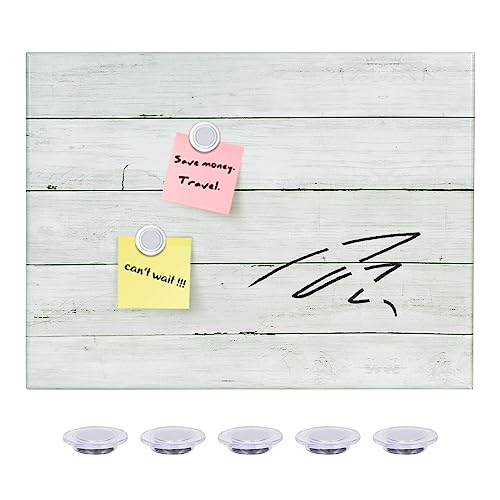 Wooden Planks Print Magnetic Surface Dry Erase Board, 12 x 16 inches Decorative White Board for Wall with Design, Frameless Dry Erase Board for Wall（Plank,4030,1pc） - color: Plank, size: 16"W x 12"H