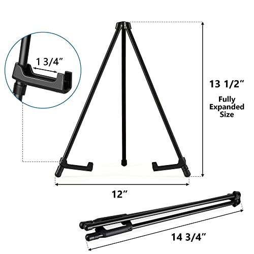 14" High Tabletop Instant Display Easel - Black Steel Small Tripod Easel Stand with Adjustable Holders for Pictures, Paintings, Posters and Store Signs(6 Pack) - style: 6 Pack Black