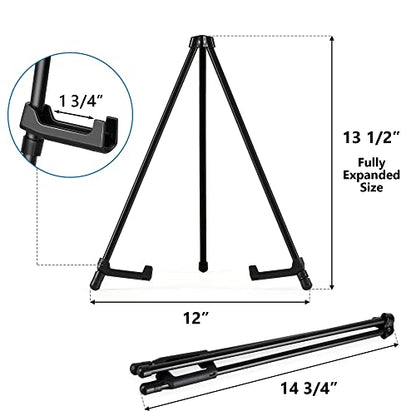 14" High Tabletop Instant Display Easel - Black Steel Small Tripod Easel Stand with Adjustable Holders for Pictures, Paintings, Posters and Store Signs(6 Pack) - style: 6 Pack Black
