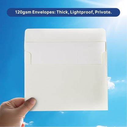 70 Packs A4 Envelopes, White, 4x6 Photo, Self Seal for Invitations, Weddings, Baby Shower, Photos, Postcards, Greeting Cards, Mailing (Cream White, A7 (5.31x7.28in)) - color: Cream White, size: 50 Pack A7 (5.31x7.28in) Envelopes