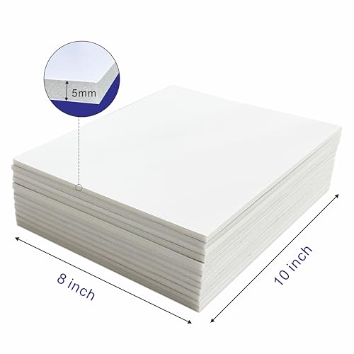 ZJCEASER Foam Core Board, 8 x 10, White, 3/16" Thick, 12 Pack | Poster Board, Sign Board, For School Projects & Arts, For University Displays & Events, For Framing - size: 8x10''