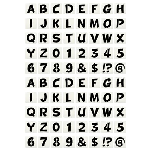 PATIKIL 2 Set 3" Letter Number Stencils, 40Pcs Square Reusable Letter and Number Stencil Templates for Painting on Wall Wood Fabric Signage, Uppercase Letter Style - size: 3"