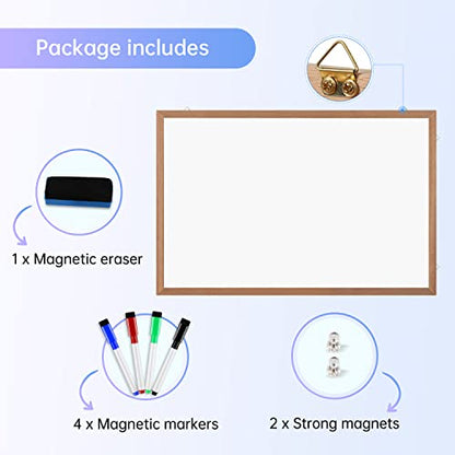 M MIOU Magnetic Whiteboard for Wall 36x24 Inches, Dry Erase White Board with Natural Wood Frame for Home, Office, School… - size: 36"X24"
