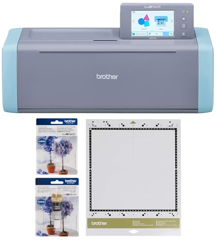 Brother ScanNCut SDX125e DIY Cutting Machine with Scanner, Plus Thin Fabric Auto Blade and Holder, CADXMATF12 Fabric Mat - style: SDX125e + Fabric Kit