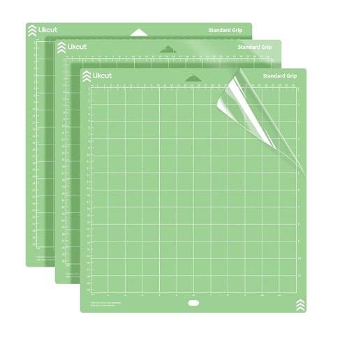 Likcut Cutting Mat 12"x12" for S31 Vinyl Cutter Machine - Standard Adhesive Mat Compatible with Cricut Maker, 3 Pack - color: Green, size: 12"L x 12"W Standard Adhesive