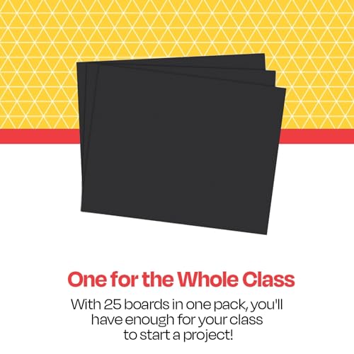 School Smart Railroad Poster Board Paper, 22 x 28 Inches, 6-Ply, Black, Pack of 25 - color: Black, size: 6-Ply, Pack of 25
