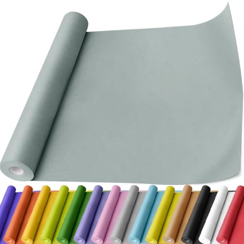 PerkHomy Light Grey Kraft Paper Roll 17.5" x 760" (63') for Gift Wrapping Bouquet Flower Art Painting Craft Writing Packaging Shipping 80GSM 55LB (Light Grey, 17.5" x 63') - color: Light Grey, size: 17.5" x 760"