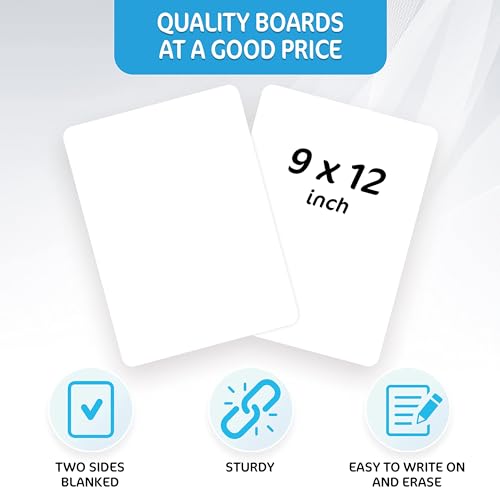10 Pack 9x12 Small White Board for Students - Small Dry Erase Boards - Double Sided Mini Whiteboard - Smal Whiteboards Lapboards - Personal Dry Erase Board Kids - Mini White Boards for Classroom - size: 10 Pack, style: Blanked