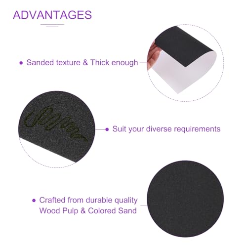 DMiotech 20 Pack Sanded Pastel Papers 11 x 8 Inch, Black Pastel Papers 160GSM Art Cardstock Papers for Artists Crayons Charcoal DIY Crafts - color: Black, size: 11 x 8 Inch