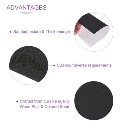DMiotech 20 Pack Sanded Pastel Papers 11 x 8 Inch, Black Pastel Papers 160GSM Art Cardstock Papers for Artists Crayons Charcoal DIY Crafts - color: Black, size: 11 x 8 Inch