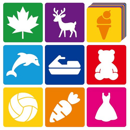24 Piece Stencils Sidewalk Chalk Stencils Outdoor Stencil for Painting Garden Themed Stencil Kids Style Collection (5 in-Various) - size: 5 in-various