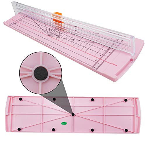 Rayson Paper Cutter Trimmer, A4 Size, 12" Craft Cutter, Light Pink | A4 12" paper trimmer for coupons, craft paper, photos and DIY projects; compact light pink design. - color: Pink
