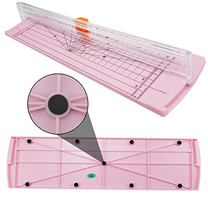 Rayson Paper Cutter Trimmer, A4 Size, 12" Craft Cutter, Light Pink | A4 12" paper trimmer for coupons, craft paper, photos and DIY projects; compact light pink design. - color: Pink