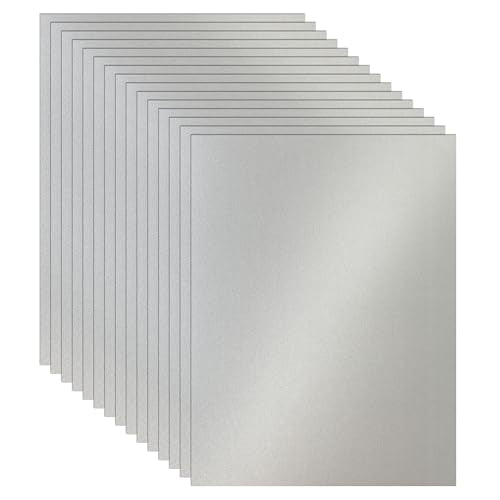 Guakicae 100 Sheets Silver Shimmer Cardstock 8.5 x 11 Metallic Paper, 92lb Heavyweight Certificate Paper Card Stock for Wedding Invitations, Crafting, Thank You Cards, Business Cards, Graduations - color: Silver, size: 100 Sheets