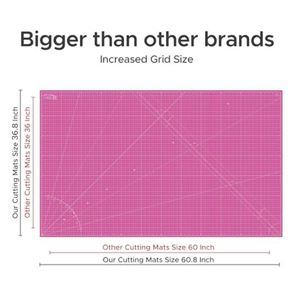 Elan Cutting Mat 36x60 Pink & Purple, Extra Large Self Healing Cutting Mat 36 x 60 Inch, 5-Ply Craft Board Pink, Hobby Board for Sewing and Quilting