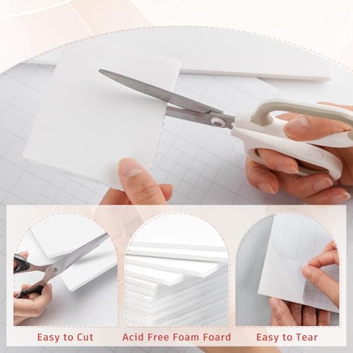 Frametory Self-Adhesive Foam Board, 8x10 Inch - 10 Pack White Mounting Boards with Sticky Backing, Acid-Free 3/16" (5mm) Thick Poster Board for Craft, Photo Mounting, Vision Boards & Presentations - size: 8x10