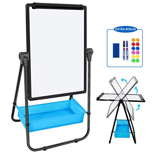 Dry Erase Board with Stand - Double Sided 28"x20" Portable Writing Whiteboards, Height Adjustable & 360° Rotating U Stand Magnetic Whiteboard for Home, School, Restaurant & Presentation - size: 20"W x 28"H