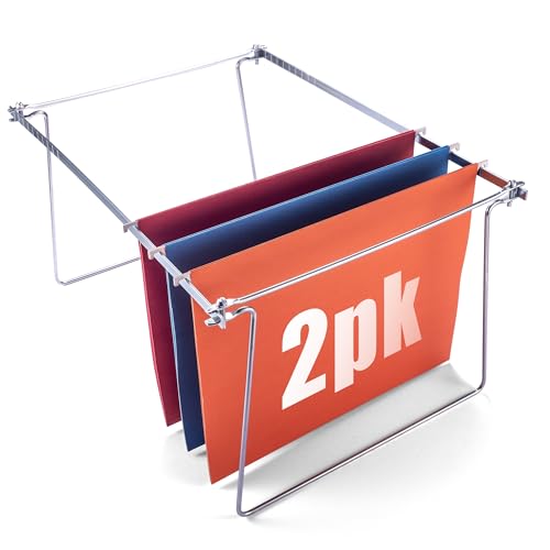 Officemate Hanging File Frame, Letter Size, Adjustable 14 to 18-Inches, 2 Count (Pack of 1),Silver, 91990 - size: 2 count (Pack of 1)