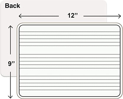 SCRIBBLEDO 24 Pack Dry Erase Music Staff White Boards 9" X 12 Inch Lapboard Double Sided Musical Notes whiteboard for Kids Students, Musicians and Home Erasers Included
