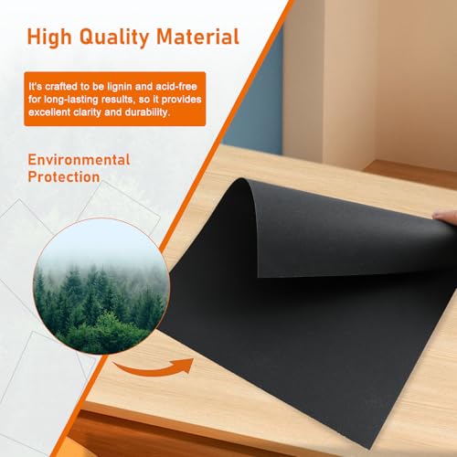 Guakicae 40 Sheets Black Cardstock 8.5 x 11 Printer Paper, 75lb Heavyweight Black Construction Paper Card Stock for Invitatins, Crafting, Memus, DIY Making Cards, Scrapbooking - color: Black, size: 40 Sheets